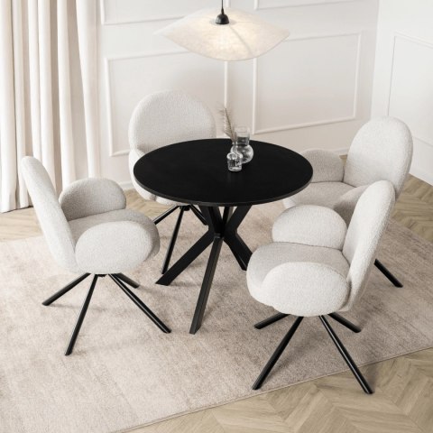 Stół LAUREN 80 cm Czarny