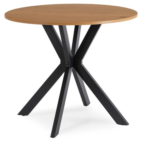 Stół LAUREN 80 cm Dąb Złoty/Czarny