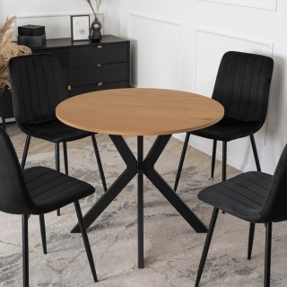 Stół LAUREN 80 cm Dąb Złoty/Czarny