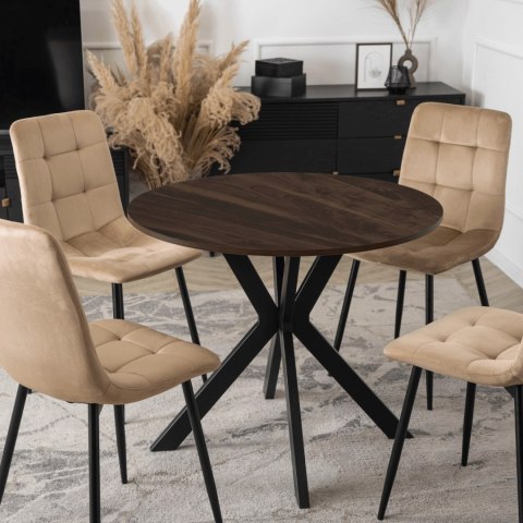 Stół LAUREN 80 cm Orzech/Czarny