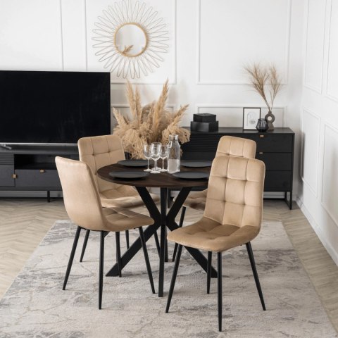 Stół LAUREN 80 cm Orzech/Czarny