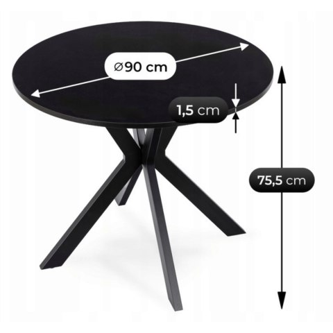 Stół LAUREN 90 cm Czarny