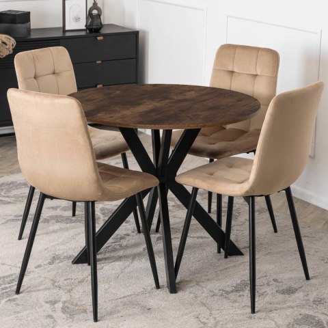 Stół LAUREN 90 cm Dąb Rustykalny/Czarny