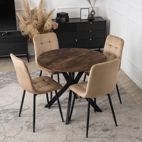 Stół LAUREN 90 cm Dąb Rustykalny/Czarny