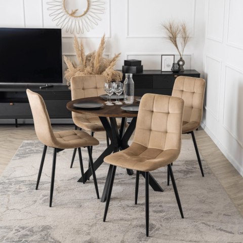 Stół LAUREN 90 cm Dąb Rustykalny/Czarny