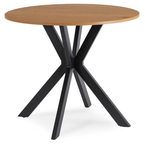 Stół LAUREN 90 cm Dąb Złoty/Czarny