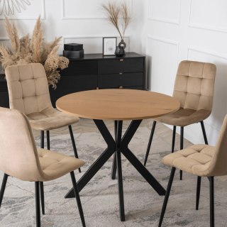 Stół LAUREN 90 cm Dąb Złoty/Czarny