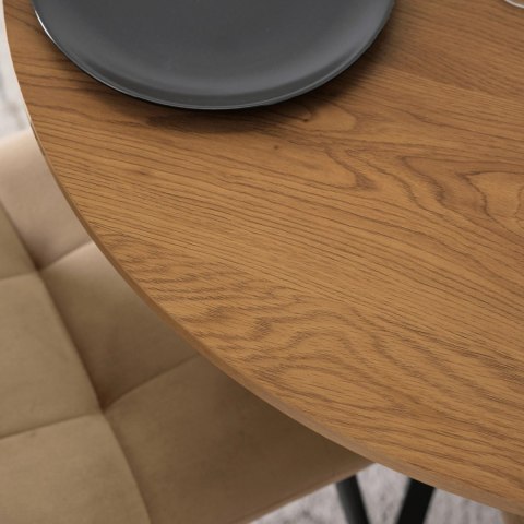 Stół LAUREN 90 cm Dąb Złoty/Czarny