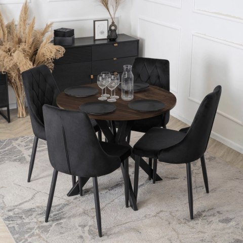 Stół LAUREN 90 cm Orzech/Czarny