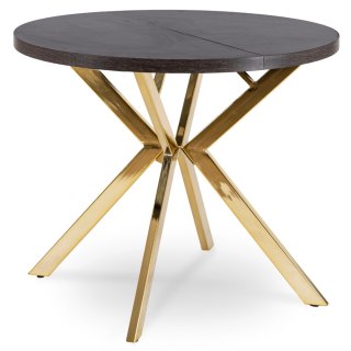 Stół LUGO Rozkładany 90-190 cm Czarny/Złoty