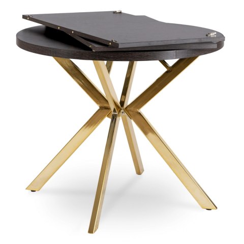 Stół LUGO Rozkładany 90-190 cm Czarny/Złoty