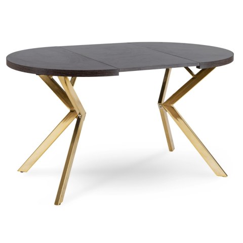 Stół LUGO Rozkładany 90-190 cm Czarny/Złoty