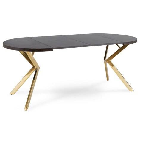 Stół LUGO Rozkładany 90-190 cm Czarny/Złoty