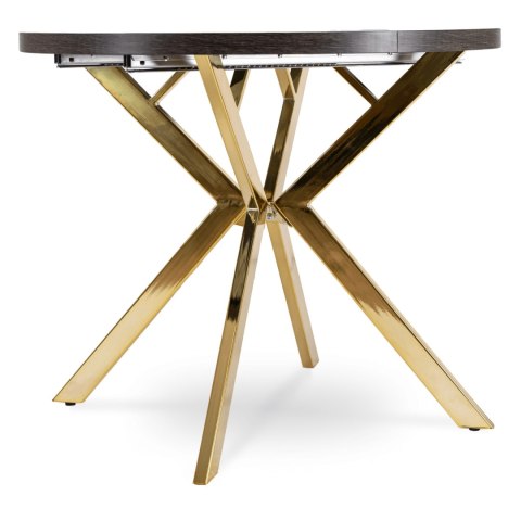 Stół LUGO Rozkładany 90-190 cm Czarny/Złoty