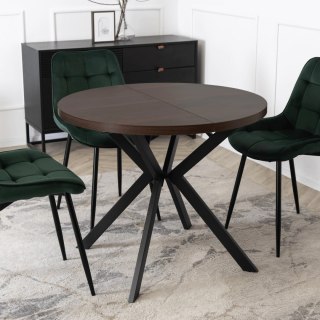 Stół LUGO Rozkładany 90-190 cm Orzech/Czarny