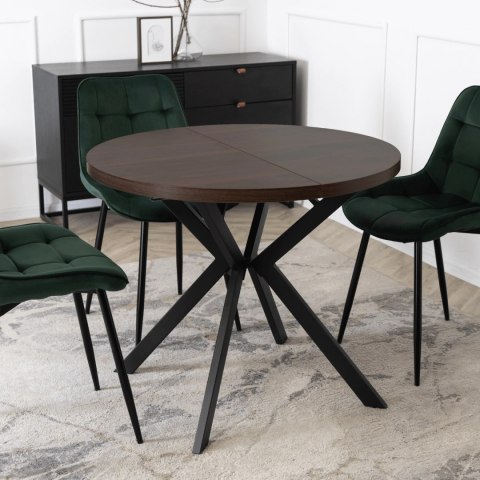 Stół LUGO Rozkładany 90-190 cm Orzech/Czarny