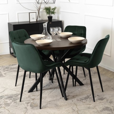 Stół LUGO Rozkładany 90-190 cm Orzech/Czarny