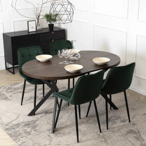 Stół LUGO Rozkładany 90-190 cm Orzech/Czarny