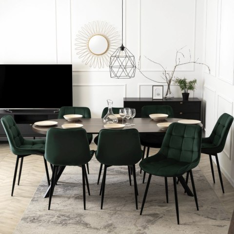 Stół LUGO Rozkładany 90-190 cm Orzech/Czarny