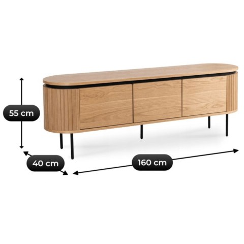 Szafka RTV BECK 160 cm Trzydrzwiowa Dąb