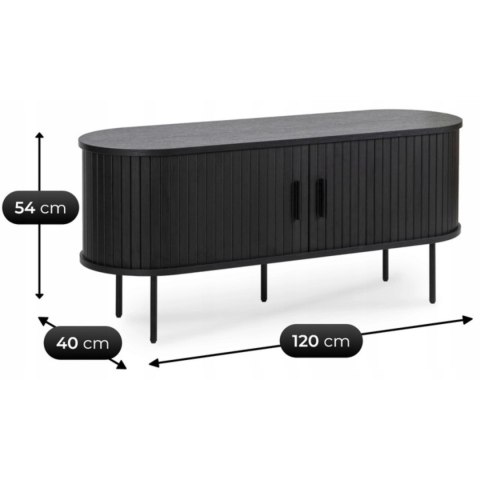 Szafka RTV TRISH 120 cm Dwudrzwiowa Czarna
