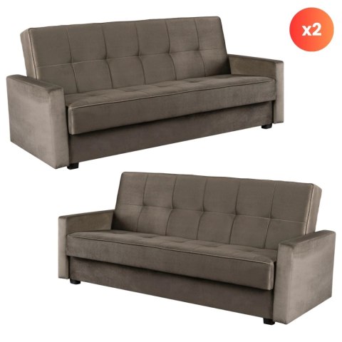 Zestaw 2x Sofa Rozkładana ALUNA Beżowa