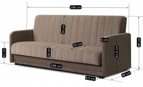 Zestaw 2x Sofa Rozkładana PORTO Beżowa