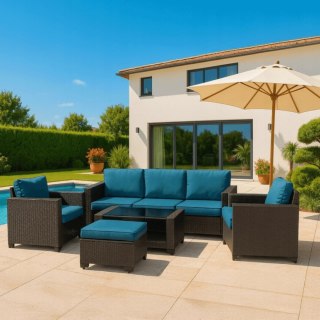 Zestaw Mebli Ogrodowych OLYMPIA Szary/Granatowy