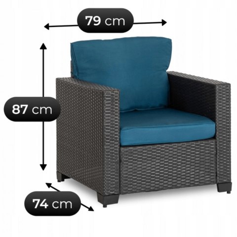 Zestaw Mebli Ogrodowych OLYMPIA Szary/Granatowy