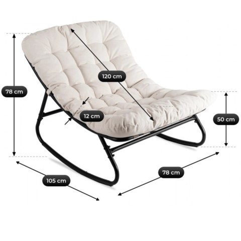 Fotel Bujany Ogrodowy AURORA na Płozach Beżowy/Kaszmir Nowoczesny