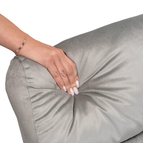 Fotel Wypoczynkowy COLTON z Funkcją Wstawania Elektrycznie Rozkładany Szary Welurowy Nowoczesny