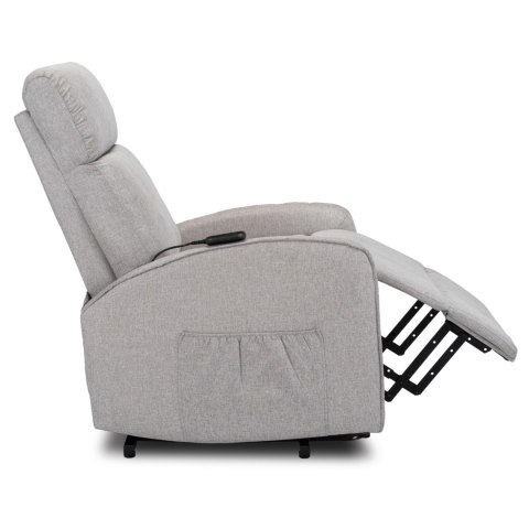 Fotel Wypoczynkowy COLTON z Funkcją Wstawania Elektrycznie Rozkładany Szary Nowoczesny