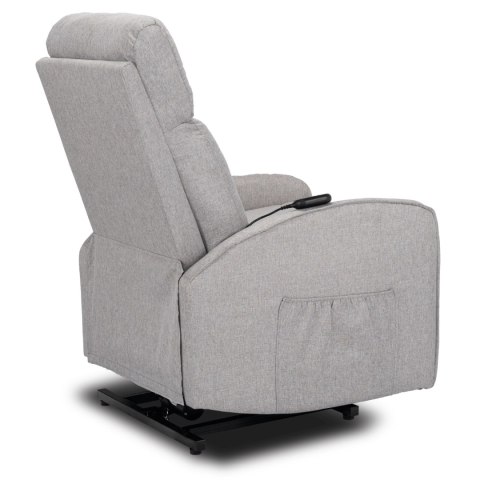 Fotel Wypoczynkowy COLTON z Funkcją Wstawania Elektrycznie Rozkładany Szary Nowoczesny