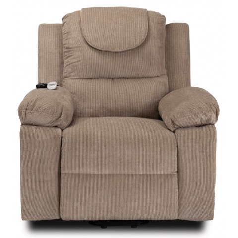 Fotel Masujący Elektrycznie Rozkładany FENIX z Funkcją Wstawania Beżowy