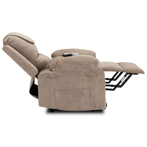 Fotel Masujący Elektrycznie Rozkładany FENIX z Funkcją Wstawania Beżowy