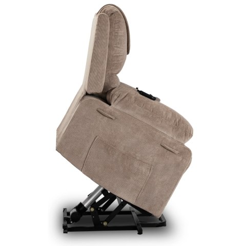 Fotel Masujący Elektrycznie Rozkładany FENIX z Funkcją Wstawania Beżowy