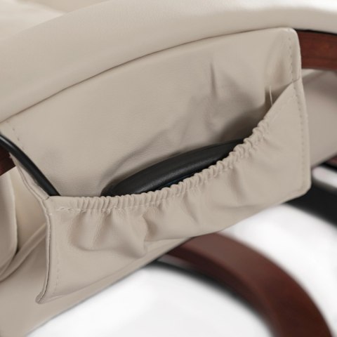 Fotel Masujący Podgrzewany CANO z Podnóżkiem Beżowy Ekoskóra