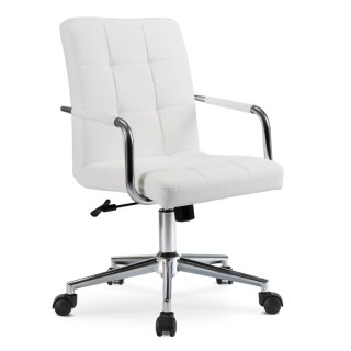 Fotel Obrotowy ASTRO Młodzieżowy Biały Ekoskóra