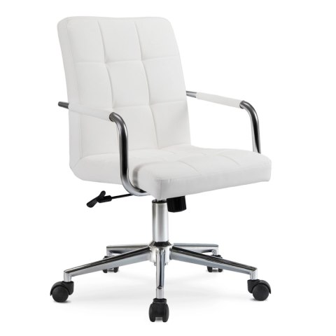 Krzesło Obrotowe Młodzieżowe ASTRO Białe Ekoskóra Nowoczesne