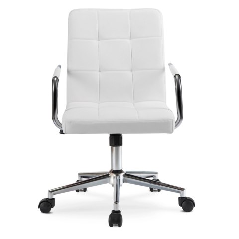 Krzesło Obrotowe Młodzieżowe ASTRO Białe Ekoskóra Nowoczesne