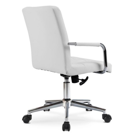Krzesło Obrotowe Młodzieżowe ASTRO Białe Ekoskóra Nowoczesne