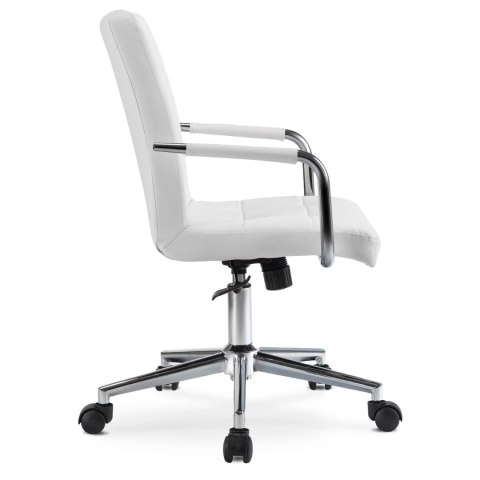 Krzesło Obrotowe Młodzieżowe ASTRO Białe Ekoskóra Nowoczesne