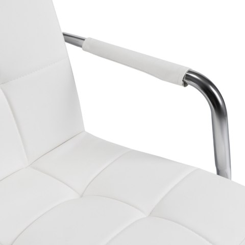 Krzesło Obrotowe Młodzieżowe ASTRO Białe Ekoskóra Nowoczesne