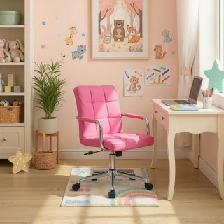 Fotel Obrotowy ASTRO Młodzieżowy Różowy Ekoskóra
