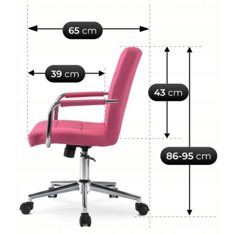Krzesło Obrotowe Młodzieżowe ASTRO Różowe Ekoskóra Nowoczesne