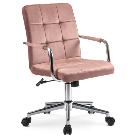 Fotel Obrotowy ASTRO Młodzieżowy Różowy Welurowy