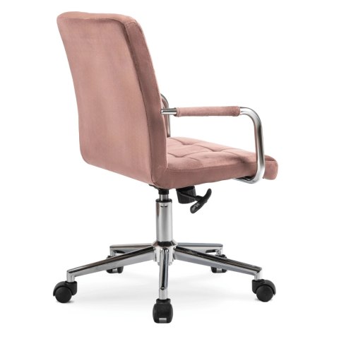 Fotel Obrotowy ASTRO Młodzieżowy Różowy Welurowy