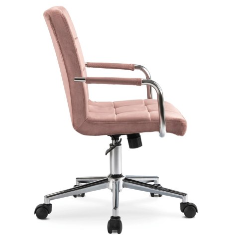 Fotel Obrotowy ASTRO Młodzieżowy Różowy Welurowy