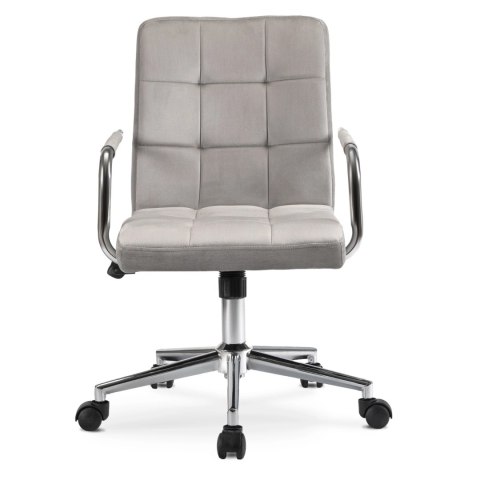 Krzesło Obrotowe Młodzieżowe ASTRO Szare Welurowe Nowoczesne