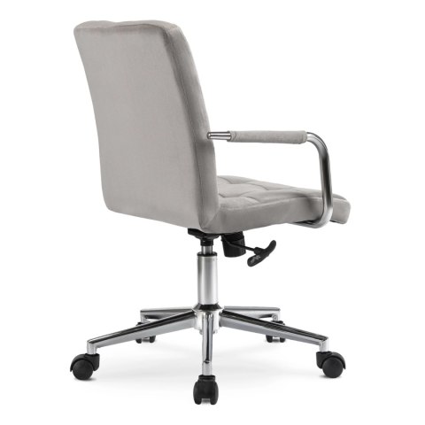 Krzesło Obrotowe Młodzieżowe ASTRO Szare Welurowe Nowoczesne